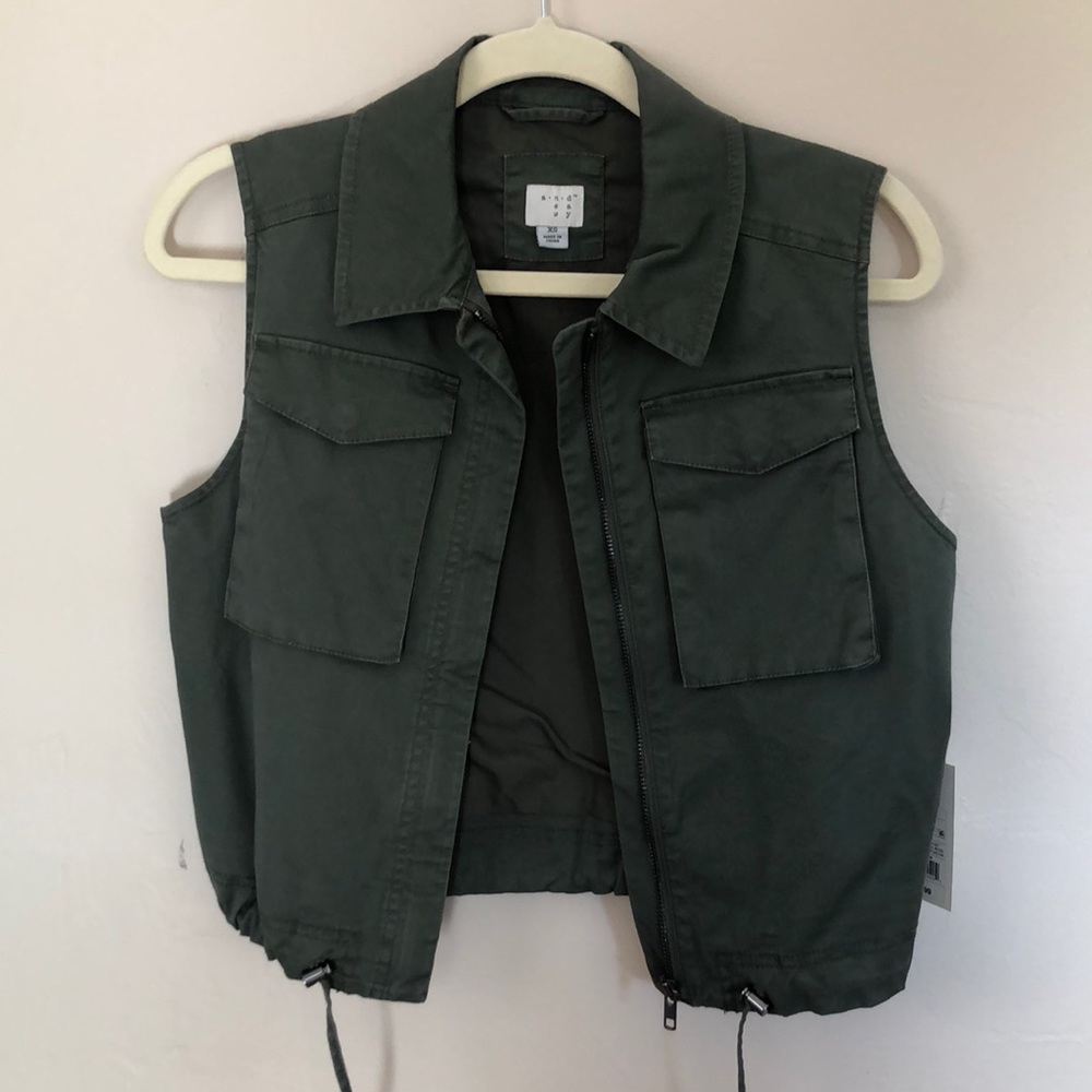 Olive green cotton vest